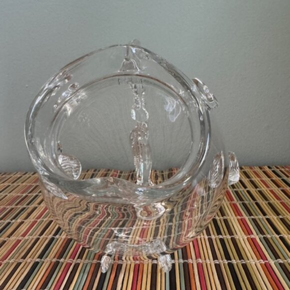 Vintage Hand-Blown Clear Glass Fish Vase Empoli Blenko Style Art Glass 6" - Picture 3 of 11